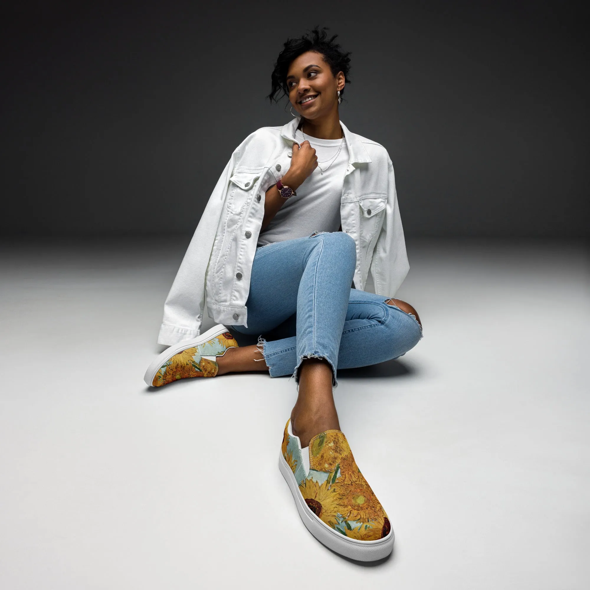 Women’s Van Gogh Inspired Sunflowers slip-on canvas shoes