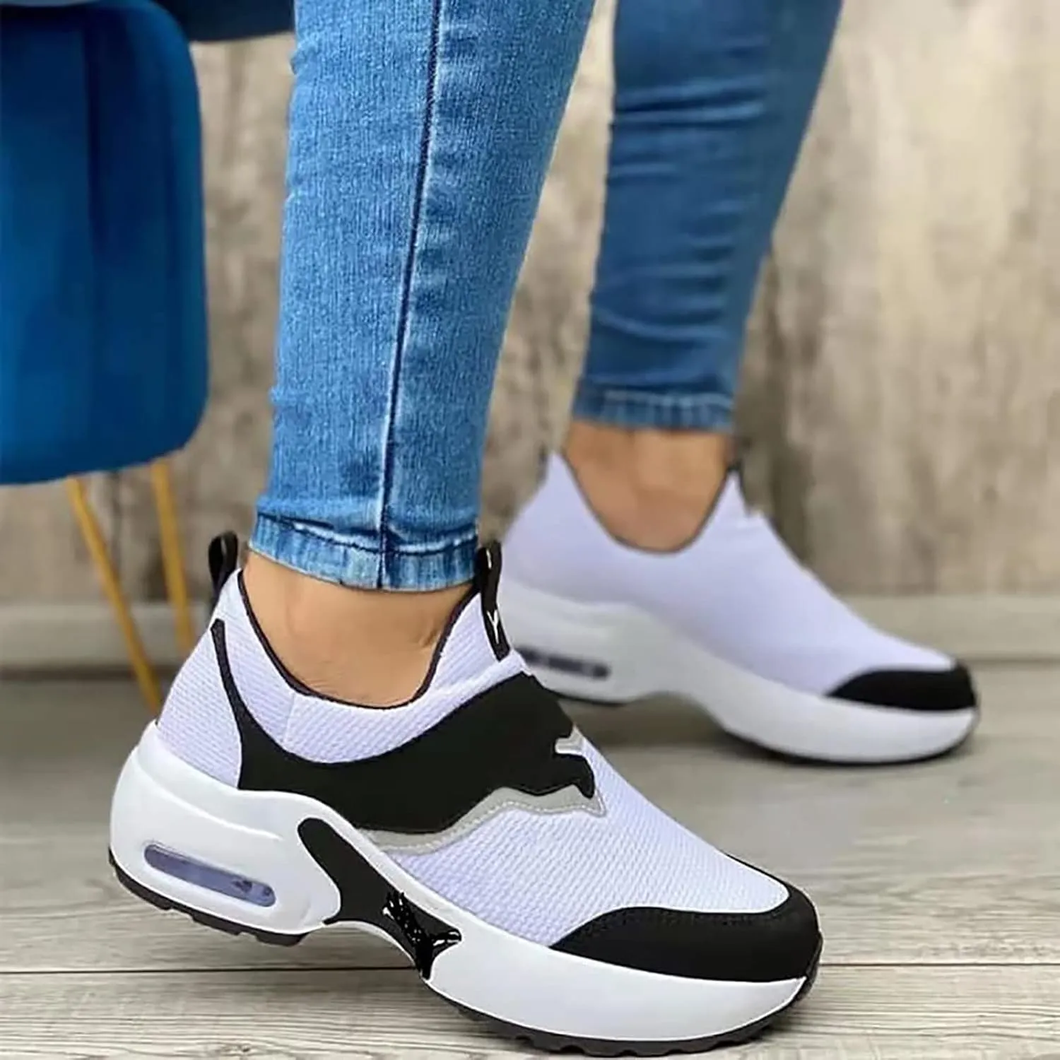 Women's Walking Shoes,Fashion Sneakers for Women,Breathable Sneakers Lightweight Knitted Non-Slip Shoe for Women Work Workout Gym Travel-White||10