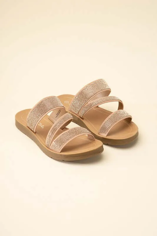 ZEAL-S Rhinestone Strap Sandals