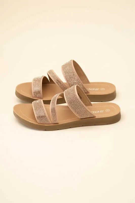 ZEAL-S Rhinestone Strap Sandals